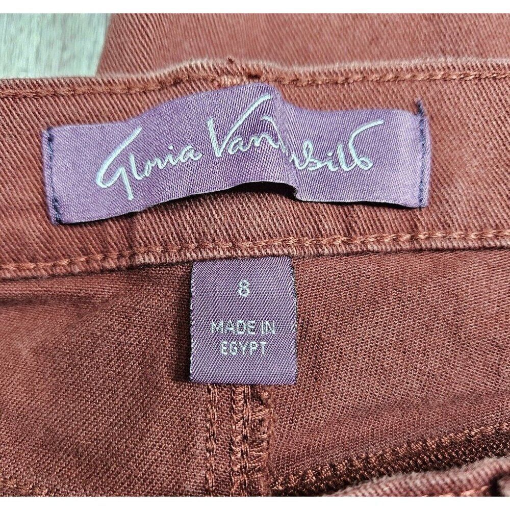 Gloria Vanderbilt Size 8 Short Amanda Straight Leg Red Burgundy Jeans - Picture 4 of 13